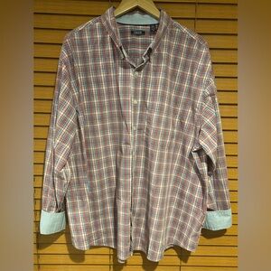 *LIKE NEW* ⭐️ Izod Men's Plaid Button-Down Shirt in Red and Blue size 2XL